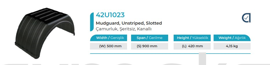 CAMURLUK 500 X 1460 MM USTU DUZ CIFT TEKER KANLLI SERITSIZ AYMEKS